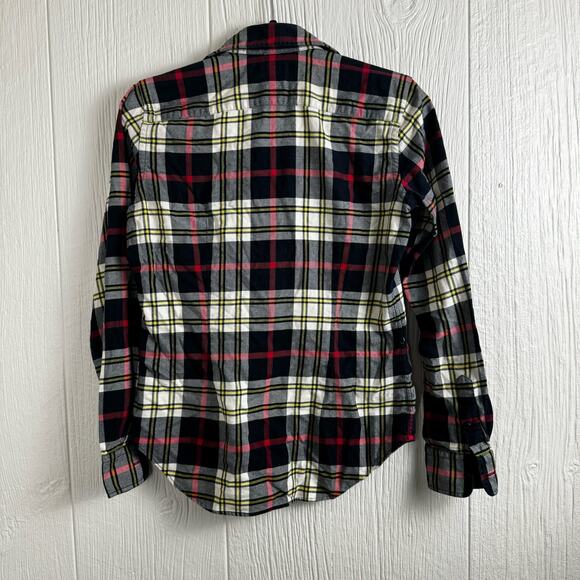 Ralph Lauren Madres Plaid Deer Crest Logo MCMLXVII Navy Red Button Front Shirt - Picture 5 of 8